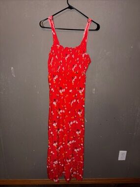 Ingrid & Isabel Red Floral Smocked Maxi Dress